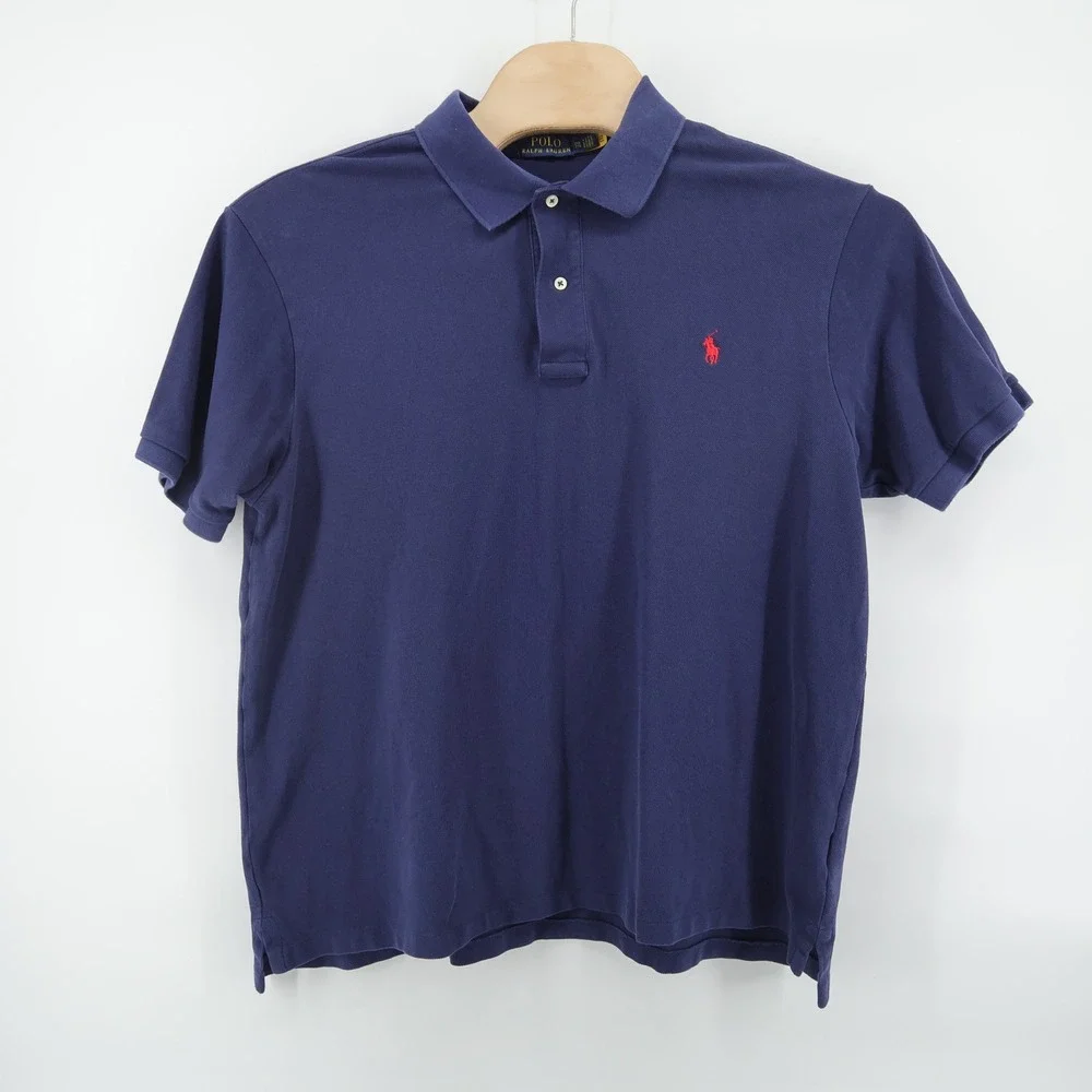 Polo‎ Ralph Lauren Men's Navy Blue Short Sleeve Polo Shirt 2XB Red Pony Logo